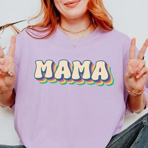 Mama Retro Shirt Groovy S Cotton Tee Mama Style Mother T Shirt